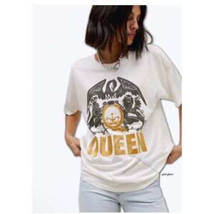 Daydreamer QUEEN Gold glitter Band Tour Rock Concert T Shirt Free People 3X plus